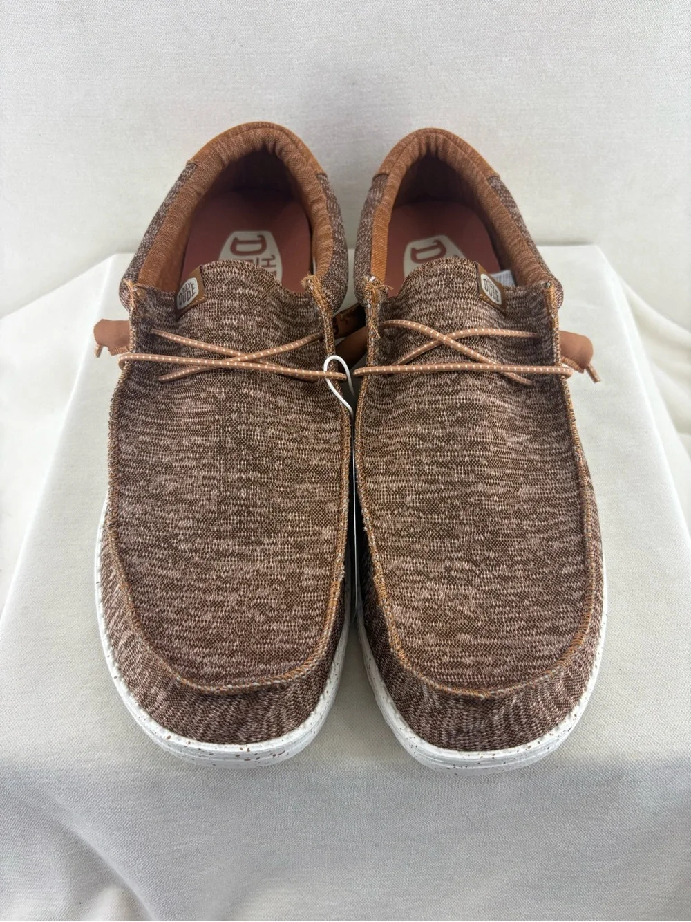 Hey Dude Brown heather mens Knit Slip-On Loafers size 13 NEW
